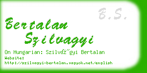 bertalan szilvagyi business card